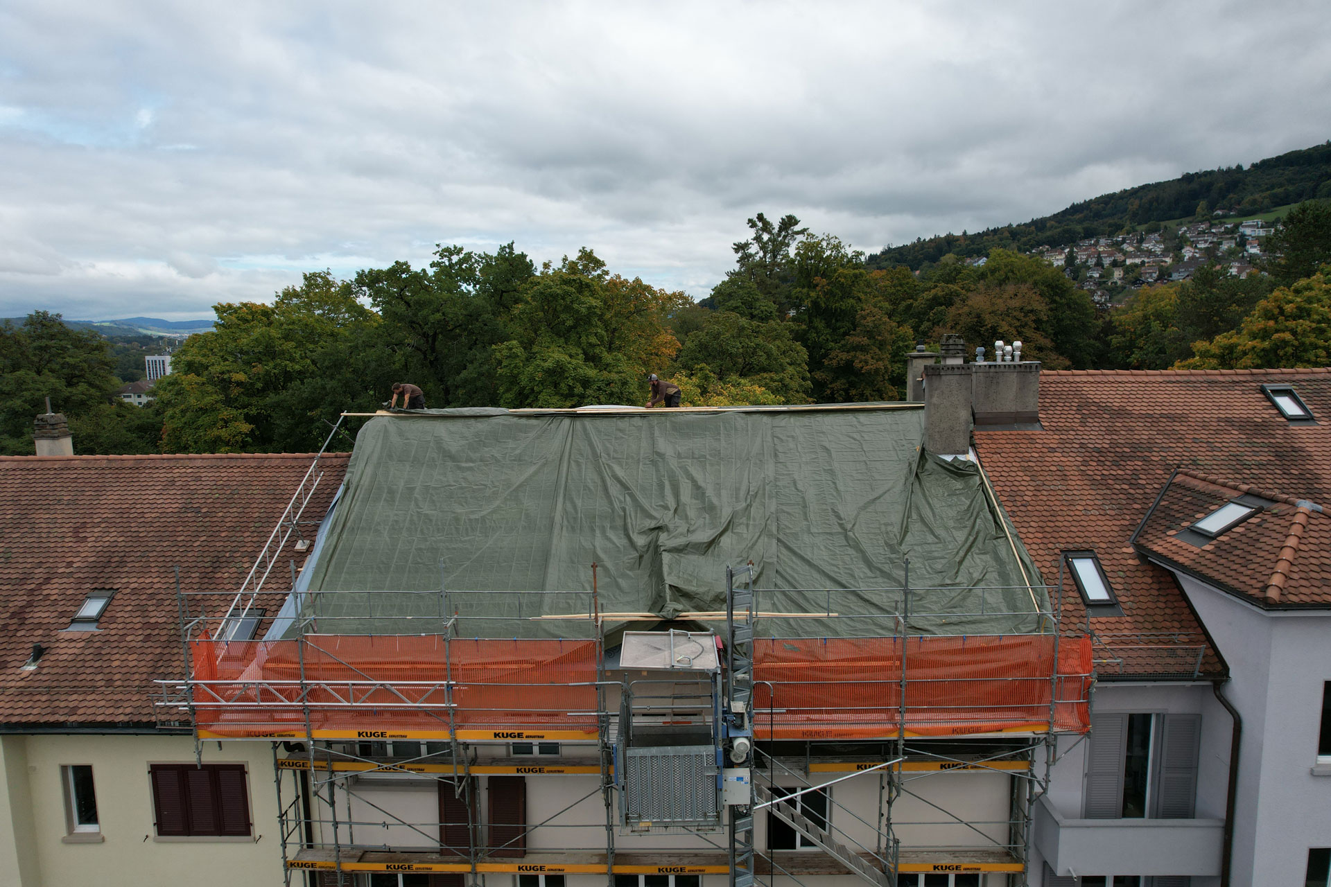Dachgerüst in der Region Freiburg – Foto: KUGE Bau AG