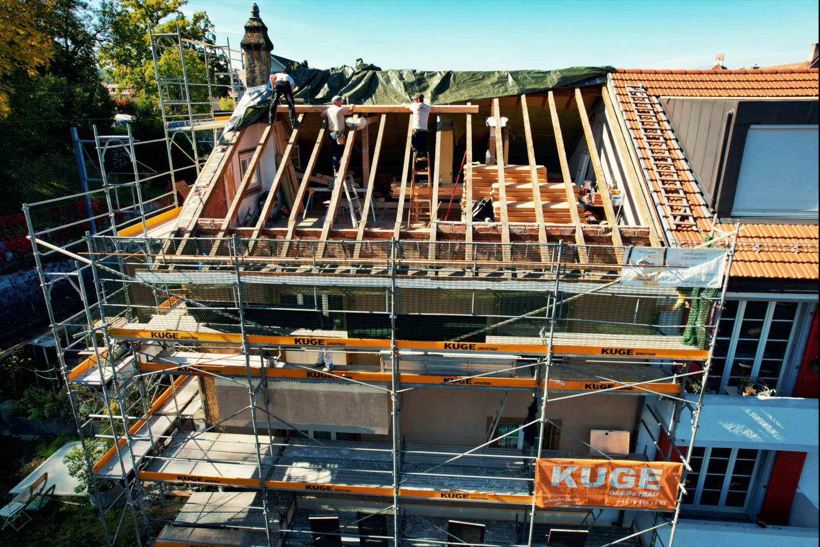 Dachgerüste im Kanton Freiburg – Foto: KUGE Bau AG